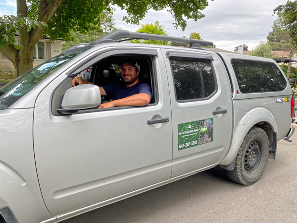 Smiling Mike in Truck